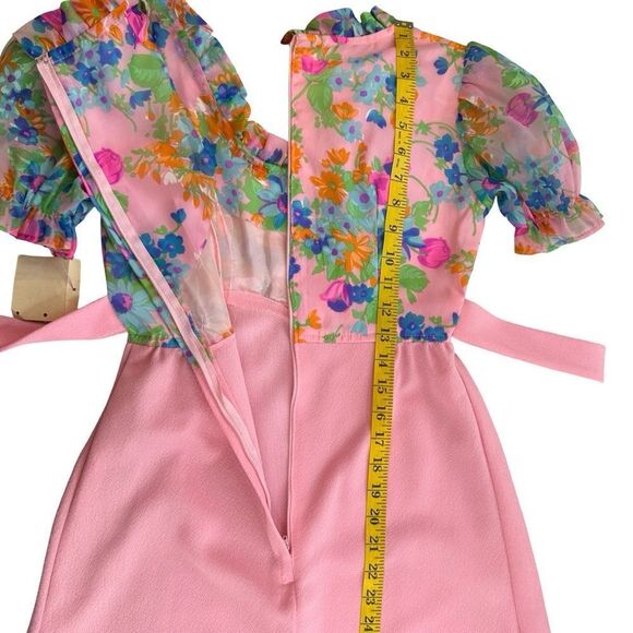 NWT Vintage Formal Maxi Dress Floral 60’s 70’s Size 7 - Picture 10 of 15